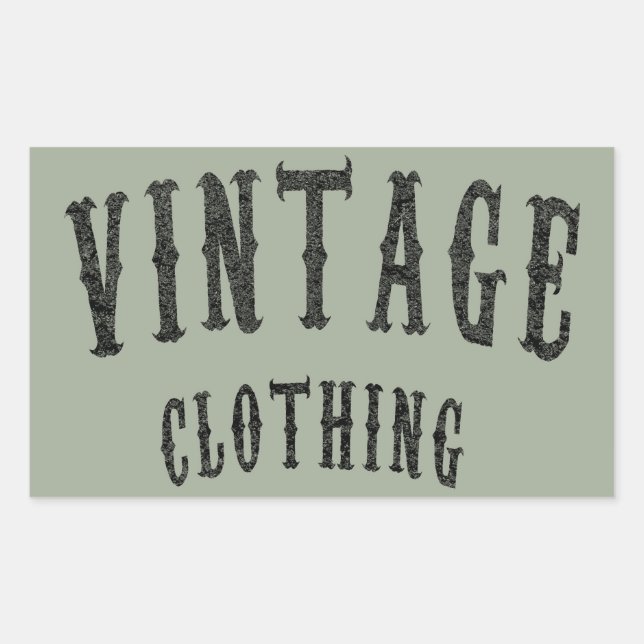 Adesivo Retangular Vintage Clothing (Frente)
