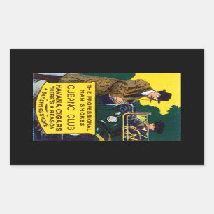 Adesivo Retangular Vintage Cubano Club Cigars