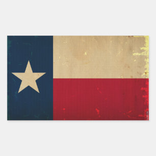 Adesivo Retangular VINTAGE da bandeira do estado de Texas