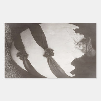 Adesivo Retangular Vintage - Dama de Ovos de Páscoa