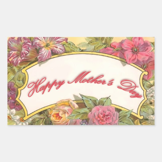 Adesivo Retangular Vintage Dia de as mães Sticker (Frente)