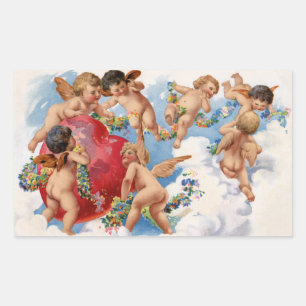 Adesivo Retangular Vintage Dia de os namorados