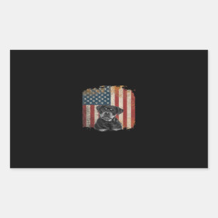 Adesivo Retangular Vintage Flag, Dirty America, cachorro giro Rottwei