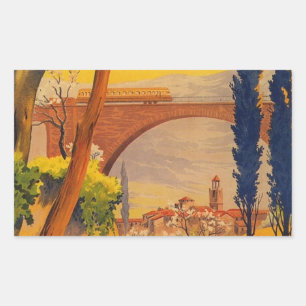 Adesivo Retangular Vintage French Railroad Viagem