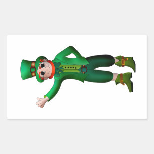 Adesivo Retangular Vintage Green Rua Patrick Irish leprechaun