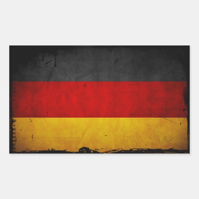 Adesivo Retangular Vintage Grunge Germany Flag (Frente)