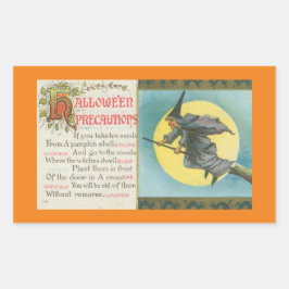 ADESIVO RETANGULAR VINTAGE HALLOWEEN ILUSTRATION RETANGLE STICKER
