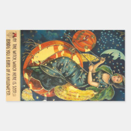 Adesivo Retangular Vintage Halloween Poster