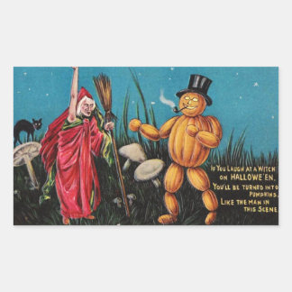 Adesivo Retangular Vintage Halloween Sticker