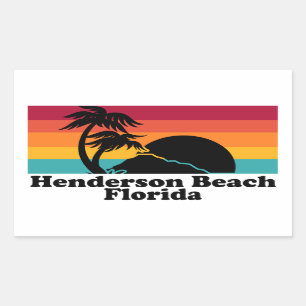 Adesivo Retangular Vintage Henderson Beach Flórida