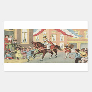 Adesivo Retangular Vintage holandês do St. Nick de Sinterklaas da