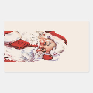 Adesivo Retangular Vintage Jolly Old Papais noeis Shhh Beige