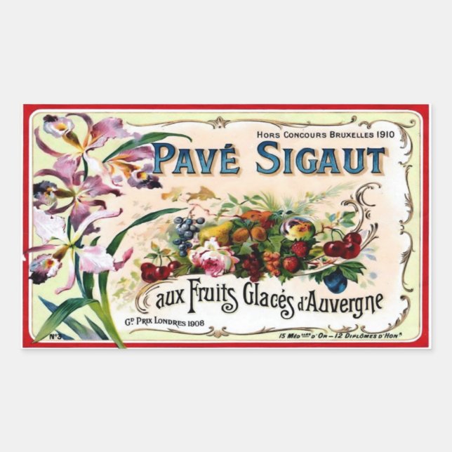 Adesivo Retangular Vintage Label Sticker (Frente)