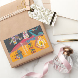 Adesivo Retangular Vintage Las Vegas Bachelorette Weekend Party