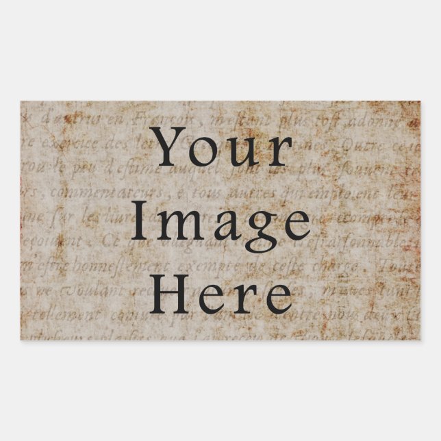 Adesivo Retangular Vintage Light Brown Script Text Papel de Impressão (Frente)