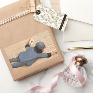 Adesivo Retangular Vintage Love - Letra de Jessie Willcox Smith