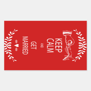 Adesivo Retangular Vintage MANTER CALM SE CASAR