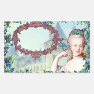 Adesivo Retangular Vintage Marie Antoinette Stickers