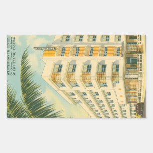 Adesivo Retangular Vintage Miami Art Deco Retângulo Stickers