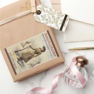 Adesivo Retangular Vintage Miss Annie Oakley, Cowgirl Ocidental