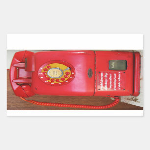 Adesivo Retangular Vintage Nostalgic Old Classic Retro Telephone