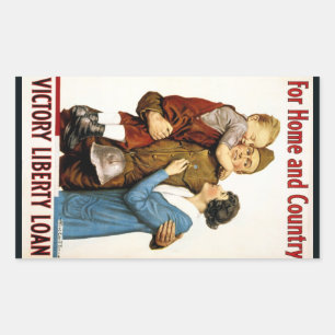 Adesivo Retangular Vintage Patriotic Soldier for Victory Liberty Loan