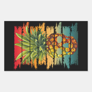 Adesivo Retangular Vintage Pineapple Skull