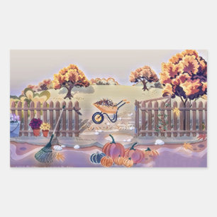 Adesivo Retangular Vintage Queda Bombaim queda cores aquarela Mostrar