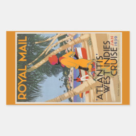 Adesivo Retangular Vintage retro Bagagem