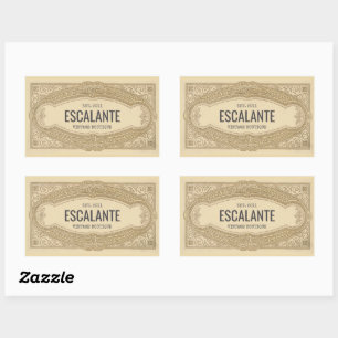 Adesivo Retangular Vintage Retro sofisticado Borda Cremosa Francesa