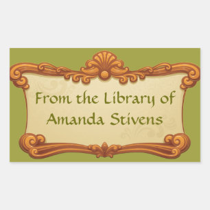 Adesivo Retangular Vintage Sign Library Sticker