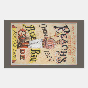 Adesivo Retangular Vintage Sports Baseball, Arte de Cobrir do Guia Re