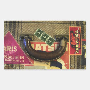 Adesivo Retangular Vintage Suitcase