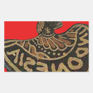 Adesivo Retangular Vintage vetor de cópia retrô em bruto Indonésia Ha