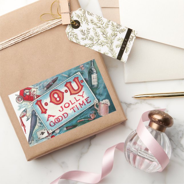 Adesivo Retangular Vintage Vices Party, Jogo Bebendo Fumando (Presentear)