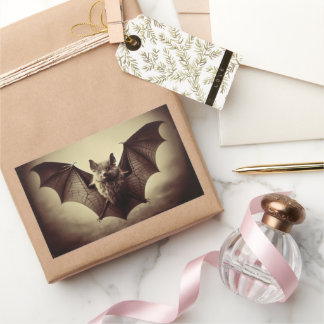Adesivo Retangular Vintage Victorian Bat Photoographic Spookie Gótico