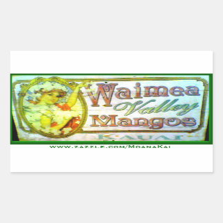 Adesivo Retangular Vintage Waimea Valley Mangoes Kauai Sticker