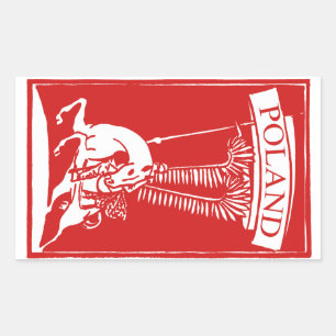 Adesivo Retangular Vintage Winged Hussar polonês