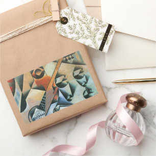 Adesivo Retangular Violão (Banjo) e óculos, Juan Gris, Arte Vintage