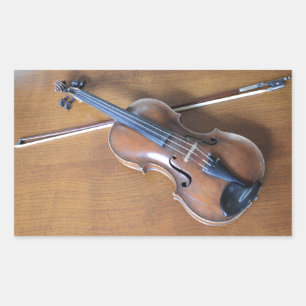 Adesivo Retangular Violino antigo