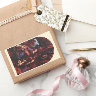 Adesivo Retangular Virgem das Rochas por Leonardo da Vinci