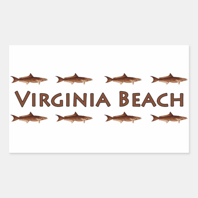 Adesivo Retangular Virginia Beach Cobia Saltwater Logo (Frente)