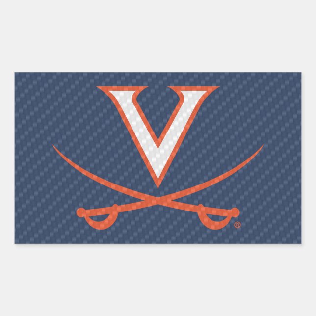 Adesivo Retangular Virginia Cavaliers Carbon Fiber (Frente)
