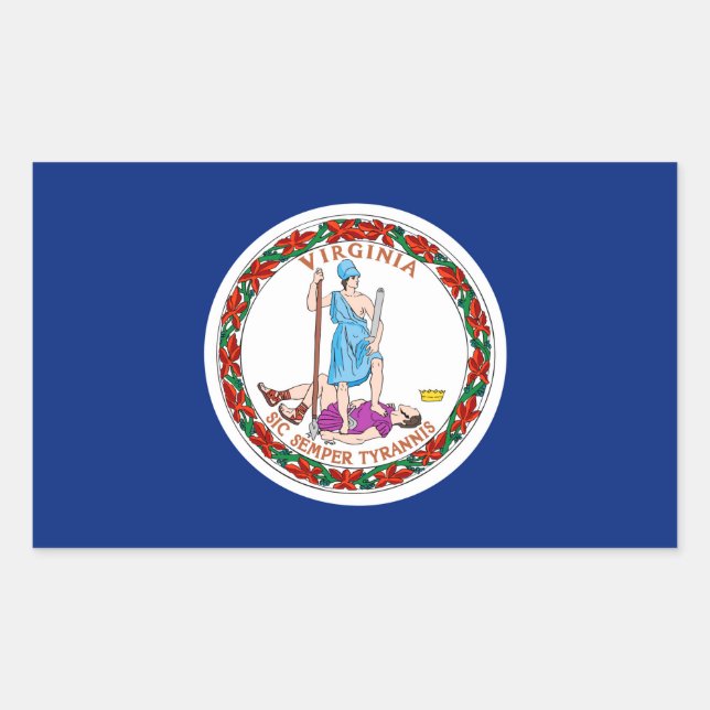 Adesivo Retangular Virginia State Flag Design (Frente)