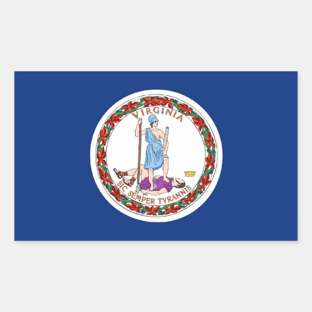 Adesivo Retangular Virginia State Flag Sticker (Frente)