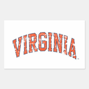 Adesivo Retangular Virginia Wordmark Distressed