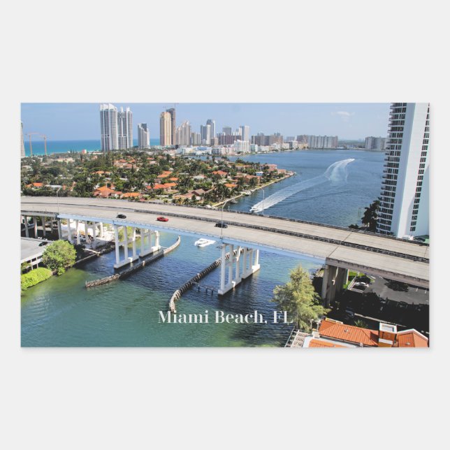 Adesivo Retangular Visão panorâmica de Miami Beach (Frente)