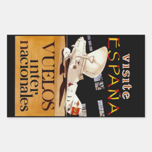 Adesivo Retangular Visite Espana ~ Vuelos Internacionales