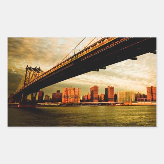 Adesivo Retangular Vista da ponte de Manhattan do lado do Brooklyn (N (Frente)