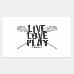 Adesivo Retangular Viva, ame, jogue o Lacrosse